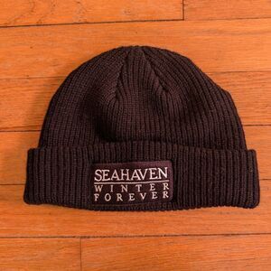 Seahaven pop punk black cable knit tour beanie
